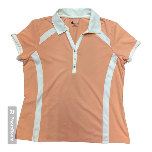 Pink Izod XFG shirt with‎ white accent stripes and color. Size Large - Picture 1 of 4